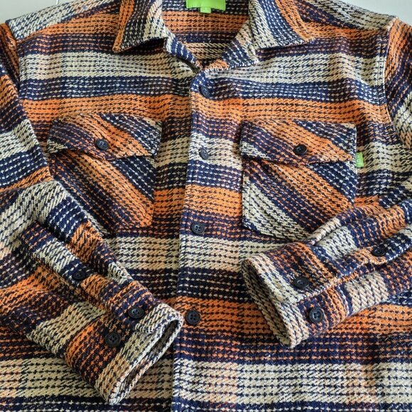 HUF Shirt Mens S Multicolor LS Cotton Shacket Button Up Casual Skater Streetwear - Picture 12 of 16